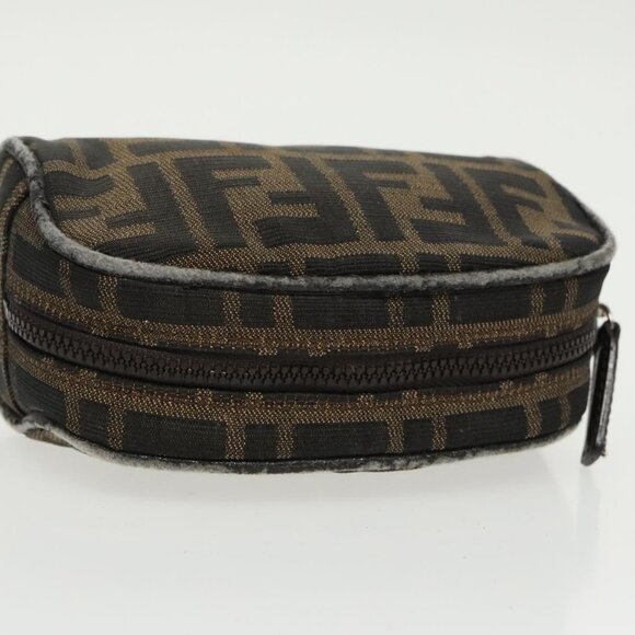 FENDI Zucca Canvas Pouch Brown Black Auth - Picture 7 of 16